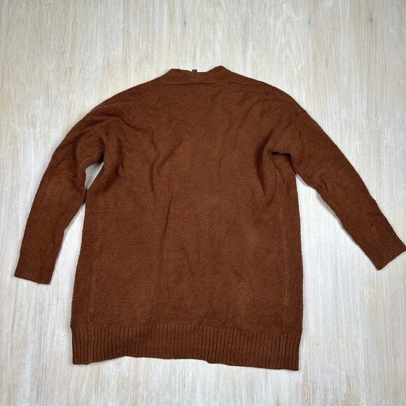 Eileen Fisher Brown Boucle Open Front Knit Cotton Blend Cardigan Sweater XXS - Picture 6 of 13